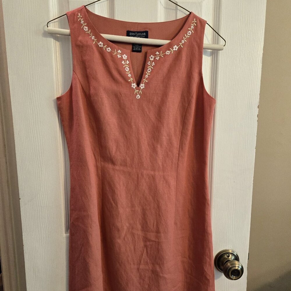 Ann Taylor Petite Sheath Linen Dress